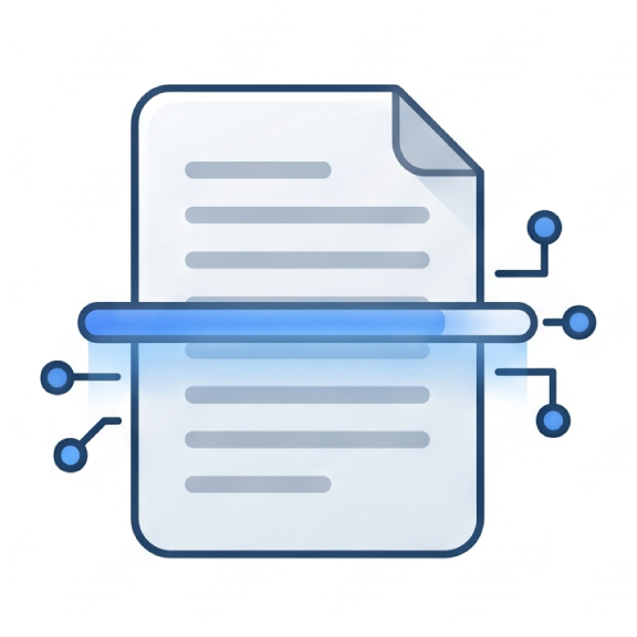 IA realizando leitura automática de documentos como contratos e notas fiscais